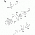 KDX200 (KDX200-H6) Валы и вилки переключения передач