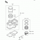 Ninja 500 (EX500-D3) Цилиндр и поршни