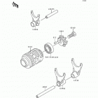 KX125 (KX125-K1) Валы и вилки переключения передач