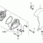 VT750C2F Water pump @ left rear cover