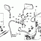 VT1100C Рулевые рычаги , переключатели и тросы