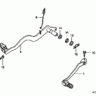 XR400R Педали, подножка и рычаг кик-стартера