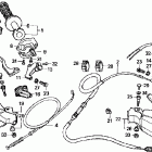 XR200R Рулевые переключатели, рычаги и троса