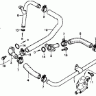 VT1100C Патрубки охлаждения