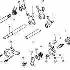 CR80R Вилки и валы выбора передач