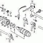 CB450SC Gearshift drum @ gearshift arm