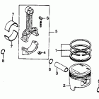 CB450SC Поршни и шатуны