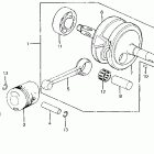 CT110 Коленвал и поршни