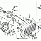 VF700C Левая крышка картера и помпа