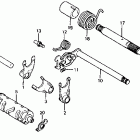 XL100S Gearshift drum @ gearshift fork @ kick starter spi...