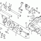 CB650SC Gearshift drum @ shift drumcover