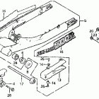 XR500R Swingarm @ chain case 83-84