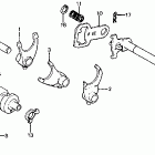 XL200R Барабан и вилки переключения