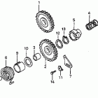 CR80R Kick starter spindle 83