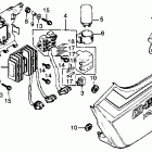 CB450T Left side cover @ rectifier  @ fuse