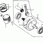 CB125S Коленвал и поршни