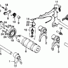 CB450T Gearshift drum @ gearshift arm