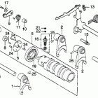 CM400E Gearshift drum @ gearshift arm