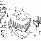 CR250R Cylinder head @ cylinder  @ reed valve 78-79