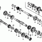 CB125S Transmission @ kick starterspindle