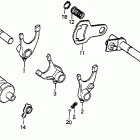 CB125S Gearshift drum @ gearshift spindle