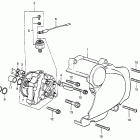CB400F Left crankcase cover @ oil pump