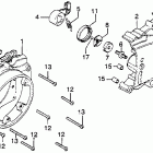 CJ360T Крышка картера левая
