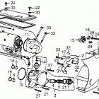 CB550F Left crankcase cover  @ starting motor @ oil pump