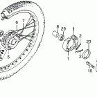 TL125S Front wheel @ front brake panel