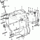 CB350F Right crankcase cover  @ clutch lever