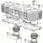 CB350F Cylinder @ piston