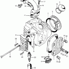 CT70H Cylinder head cover  @ inletpipe @ spark plug