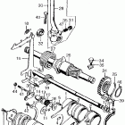 CB450K2 Gearshift drum @ kick starter @ gearshift spindle