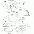 Brute Force 650 4x4 (KVF650-D9F) Наклейки предупреждения