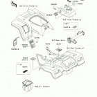 Bayou 250 (KLF250-A9F) Наклейки предупреждения