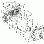 DVX 90 Left crankcase and cover assembly