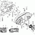 300 Utility Left crankcase, cover, and recoil assembly
