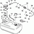 E5RL4SIE 4-stroke, rope start, tiller, 20 in shaft Топливный бак