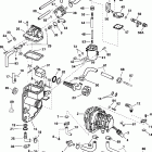 E100WPXSIF commercial, elec start, 25 in shaft Fuel bracket & components