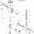 E5RL4SIE 4-stroke, rope start, tiller, 20 in shaft Cylinder head & crankshaft