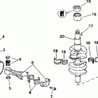 J25EVSIC elec start, remote, 15 in shaft, wht Коленчатый вал & Поршень