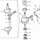 J3RTVSIA Commercial, Rope Start, Tiller, 15 IN. shaft, wht Колен. вал и поршень