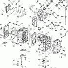 E8R4SIE 4-stroke, rope start, tiller, 15 in shaft Cylinder head & crankshaft