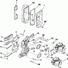 E55WRYSIR commercial, rope start, 25 in shaft Intake manifold & air silencer