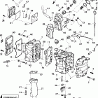E8R4SSB 4-Stroke, Rope Start, Tiller, 15 IN. shaft Цилиндр и картер