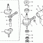 J3RTSSR Rope Start, Tiller, 15 in. shaft Колен. вал и поршень