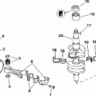 J25TELSSD Elec. Start, Tiller, 20 IN. shaft Коленчатый вал & Поршень