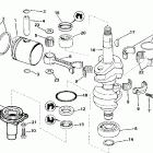 J10RSSA Rope Start, Tiller, 15 IN. shaft Коленчатый вал & Поршень