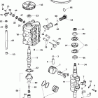 E8R4SSB 4-Stroke, Rope Start, Tiller, 15 IN. shaft Cylinder head and crankshaft