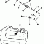 E8R4SSB 4-Stroke, Rope Start, Tiller, 15 IN. shaft Fuel tank and hose